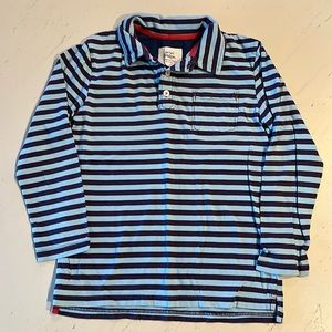 Mini Boden LS striped tee with collar.